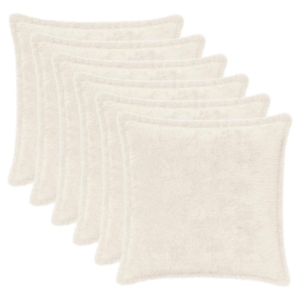 vidaXL Kuddöverdrag 6 st HOUTEN Vit 30 x 30 cm Faux Kaninpäls