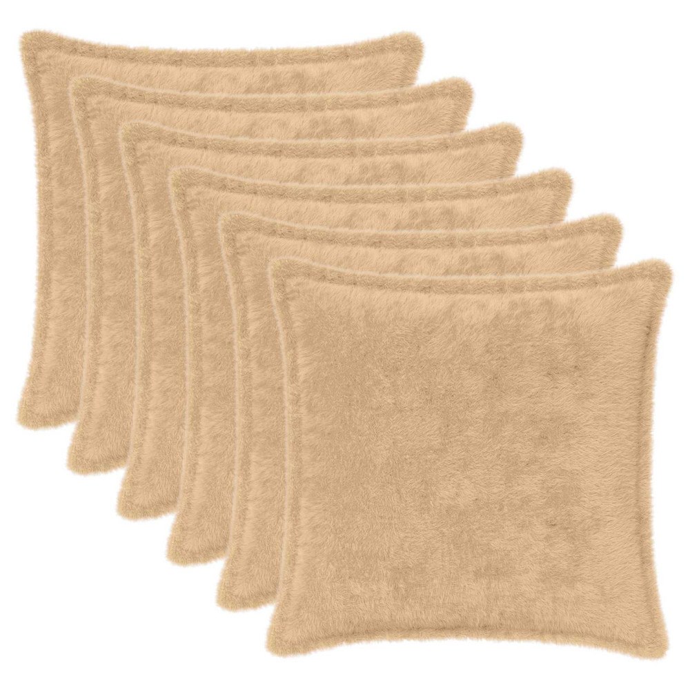 vidaXL Kuddöverdrag 6 st HOUTEN Gräddvit 30 x 30 cm Faux Kaninpäls