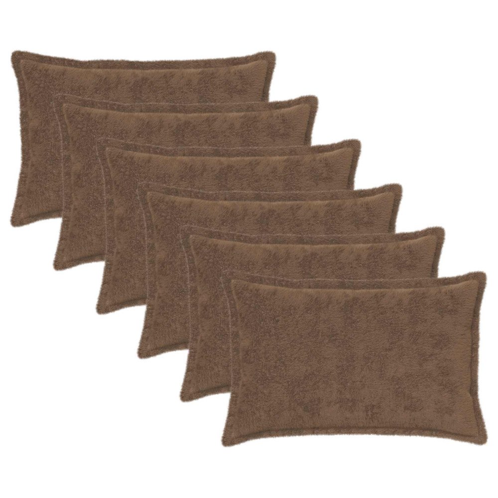 vidaXL Kuddöverdrag 6 st HOUTEN Ljusbrun 30 x 50 cm Faux Kaninpäls