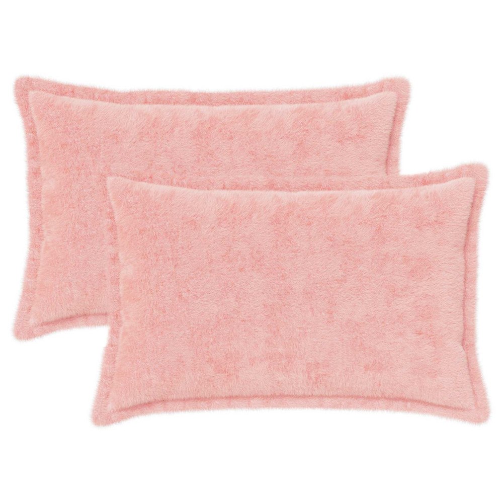 vidaXL Kuddöverdrag 2 st HOUTEN Rosa 30 x 50 cm Faux Kaninpäls