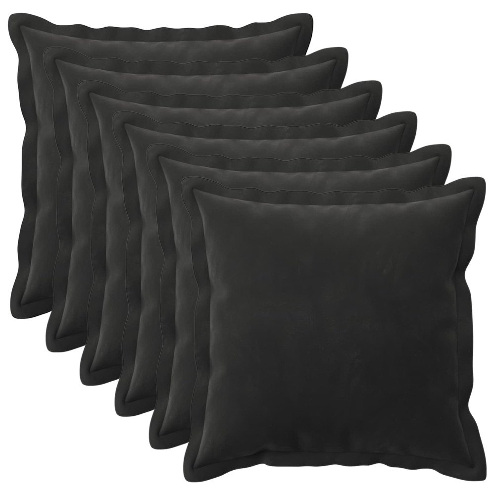 vidaXL Kuddöverdrag 6 st HOUTEN Svart 35 x 35 cm Sammet