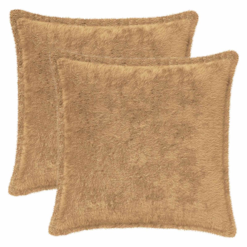 vidaXL Kuddöverdrag 2 st HOUTEN Taupe 35 x 35 cm Faux Kaninpäls