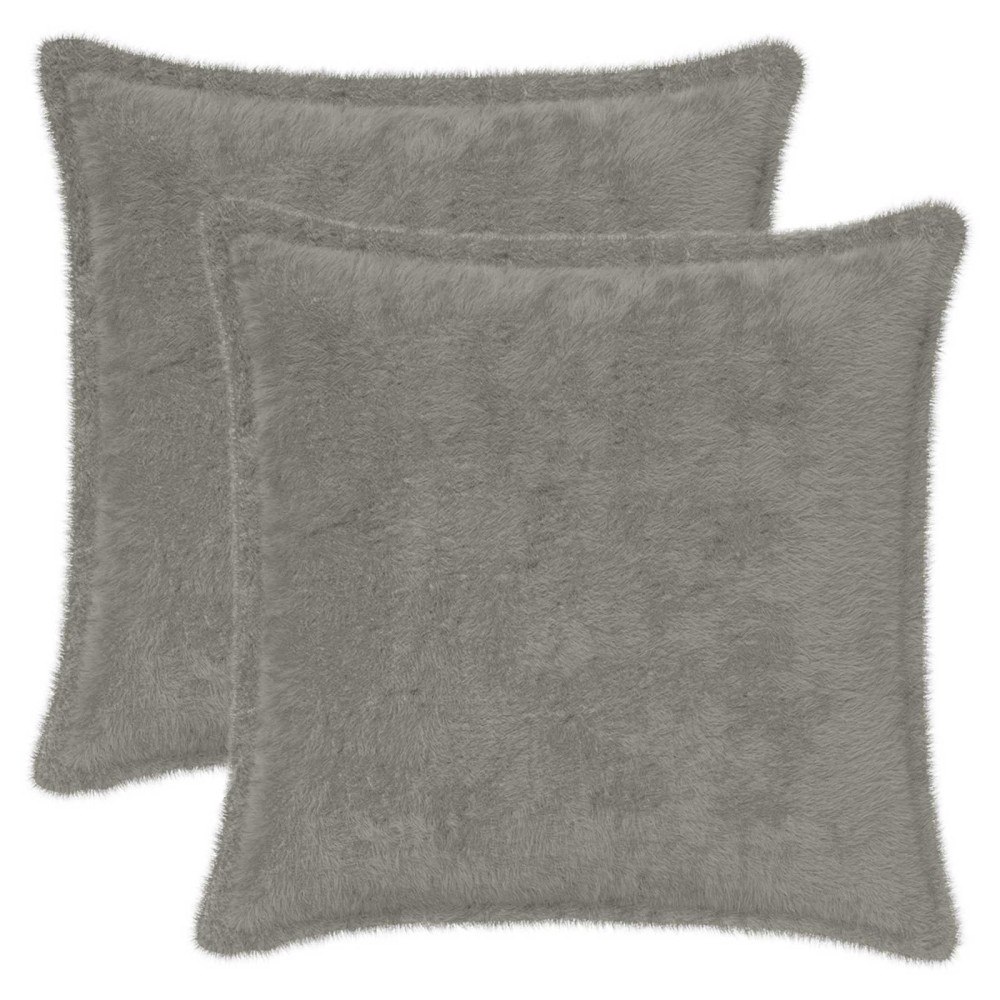 vidaXL Kuddöverdrag 2 st HOUTEN Ljusgrå 35 x 35 cm Faux Kaninpäls