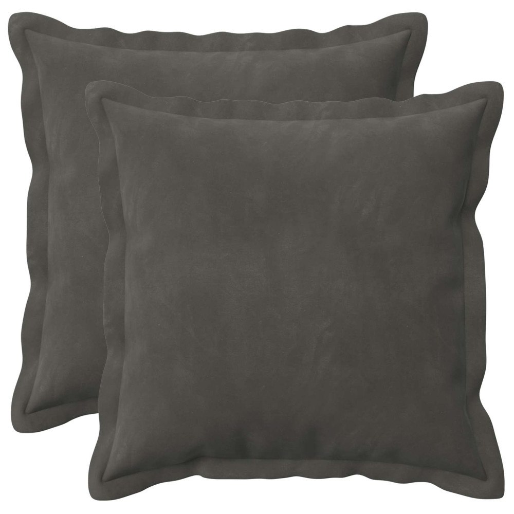 vidaXL Kuddöverdrag 2 st HOUTEN Mörkgrå 40 x 40 cm Sammet