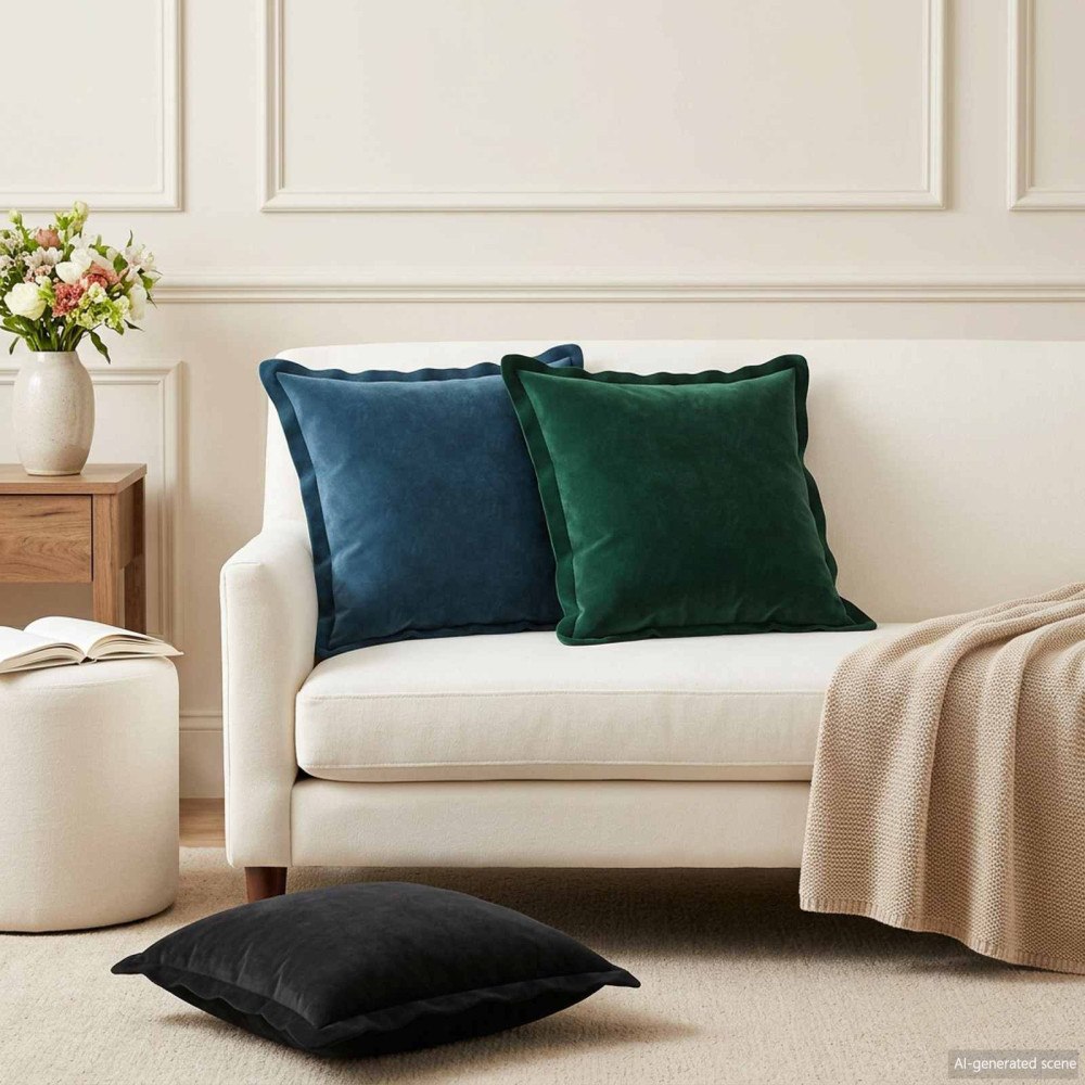 vidaXL Kuddöverdrag 6 st HOUTEN Mörkgrön 40 x 40 cm Sammet