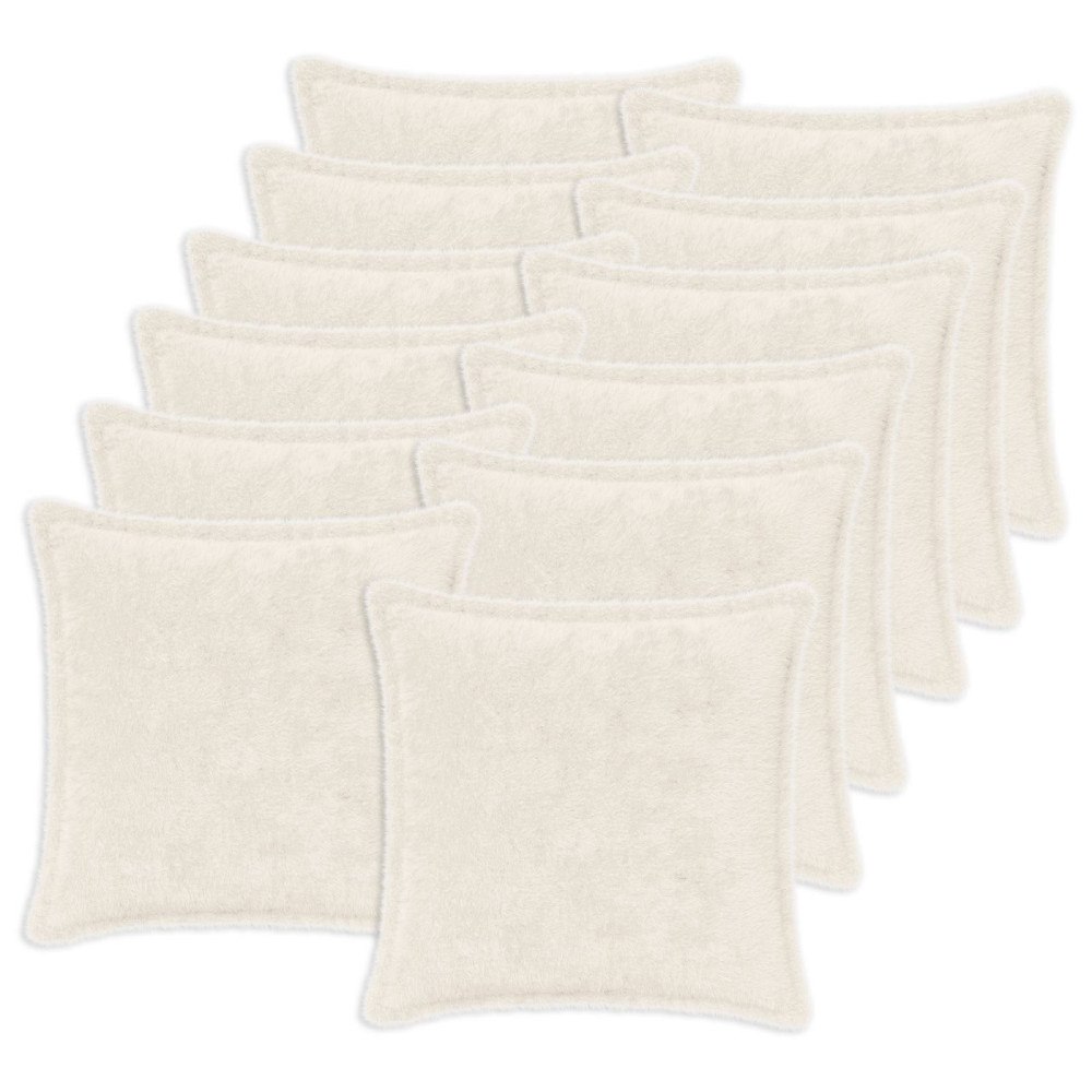 vidaXL Kuddöverdrag 12 st HOUTEN Vit 40 x 40 cm Faux Kaninpäls