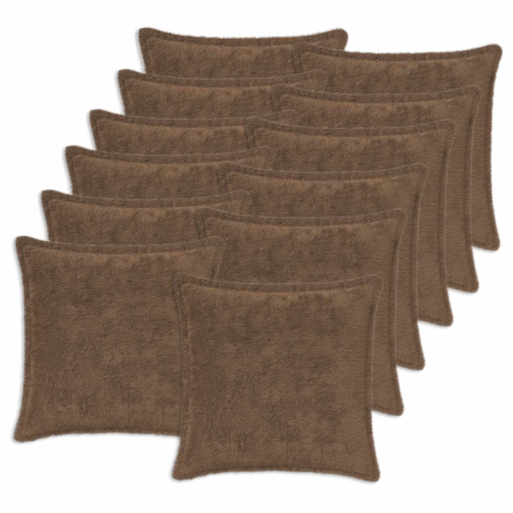 vidaXL Kuddöverdrag 12 st HOUTEN Ljusbrun 40 x 40 cm Faux Kaninpäls