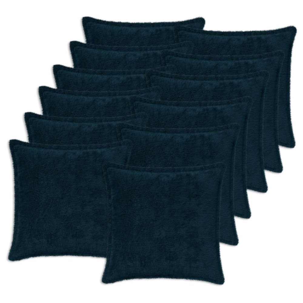 vidaXL Kuddöverdrag 12 st HOUTEN Mörkblå 40 x 40 cm Faux Kaninpäls