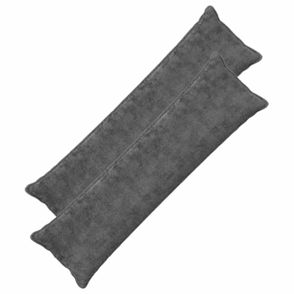 vidaXL Kuddöverdrag 2 st HOUTEN Mörkgrå 40 x 145 cm Faux Kaninpäls