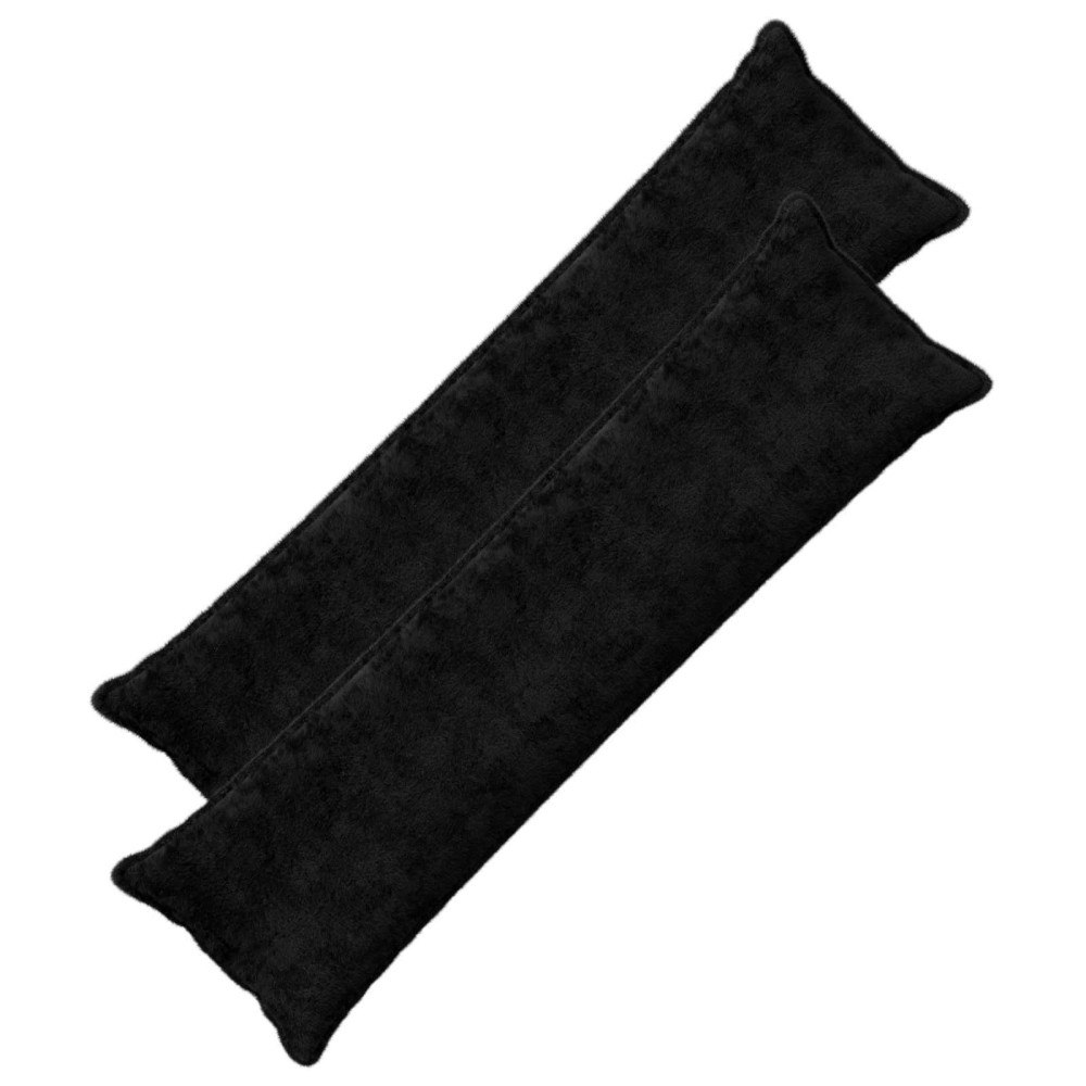 vidaXL Kuddöverdrag 2 st HOUTEN Svart 40 x 145 cm Faux Kaninpäls