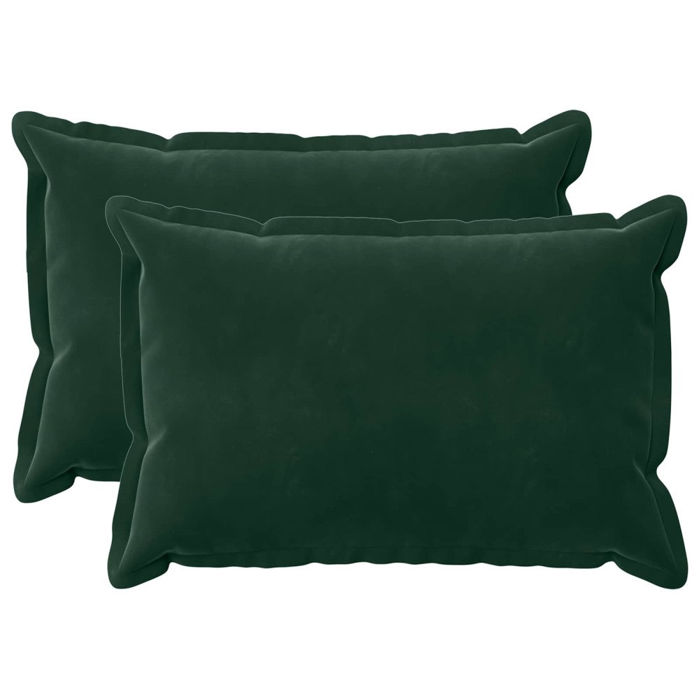 vidaXL Kuddöverdrag 2 st HOUTEN Mörkgrön 40 x 60 cm Sammet