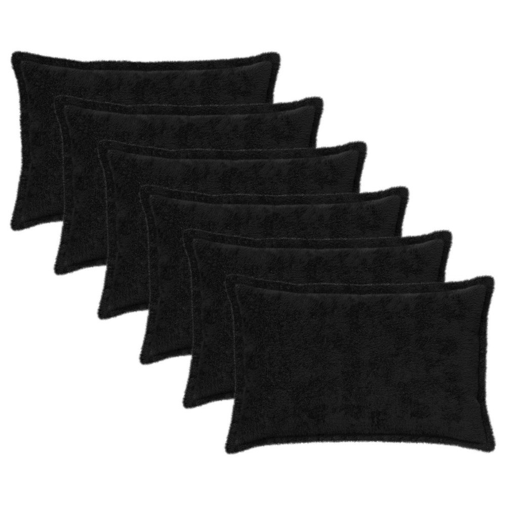 vidaXL Kuddöverdrag 6 st HOUTEN Svart 40 x 60 cm Faux Kaninpäls