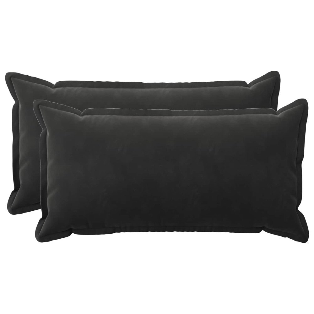 vidaXL Kuddöverdrag 2 st HOUTEN Svart 40 x 70 cm Sammet