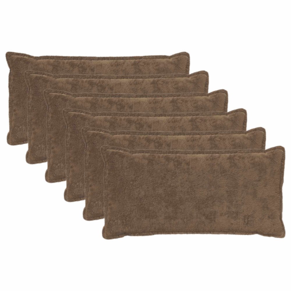 vidaXL Kuddöverdrag 6 st HOUTEN Ljusbrun 40 x 70 cm Faux Kaninpäls