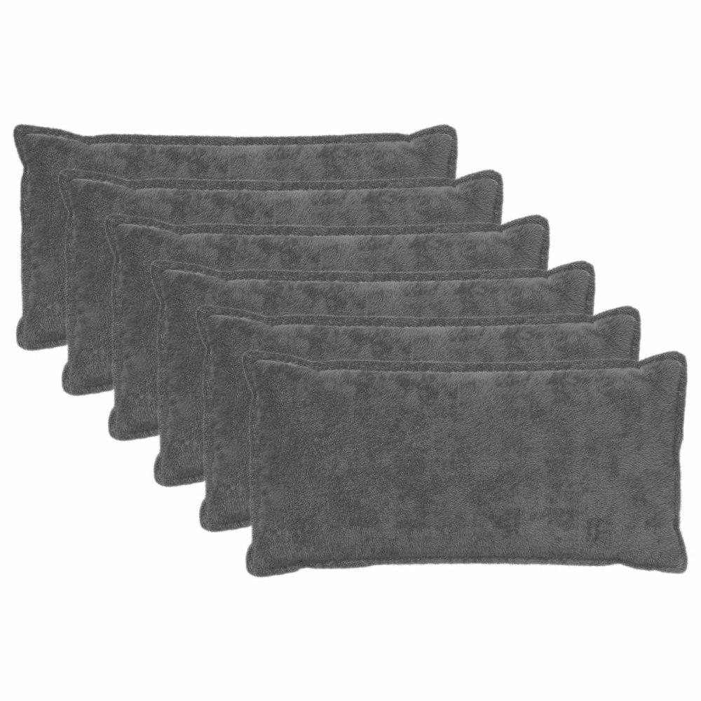 vidaXL Kuddöverdrag 6 st HOUTEN Mörkgrå 40 x 70 cm Faux Kaninpäls