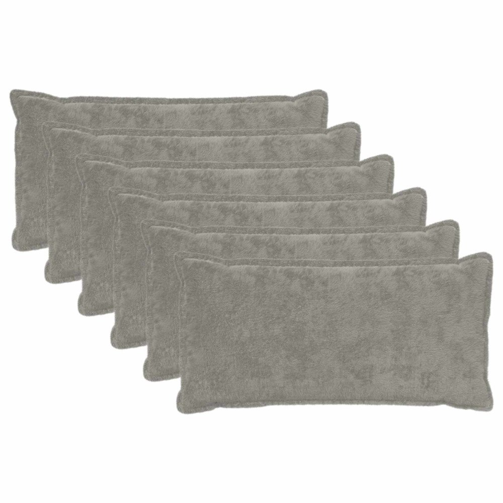 vidaXL Kuddöverdrag 6 st HOUTEN Ljusgrå 40 x 70 cm Faux Kaninpäls