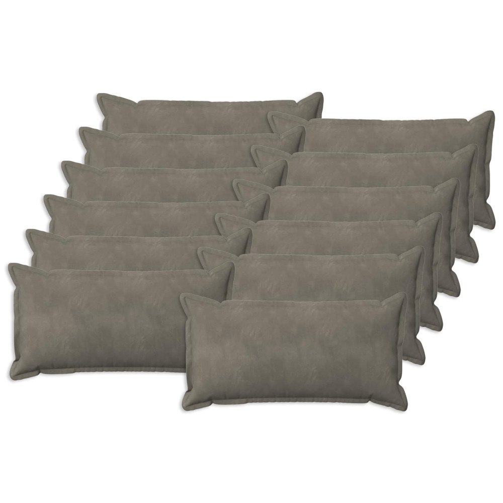 vidaXL Kuddöverdrag 12 st HOUTEN Ljusgrå 40 x 80 cm Sammet