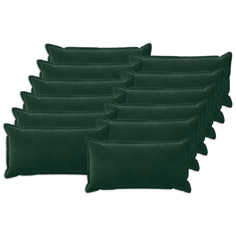 vidaXL Kuddöverdrag 12 st HOUTEN Mörkgrön 40 x 80 cm Sammet