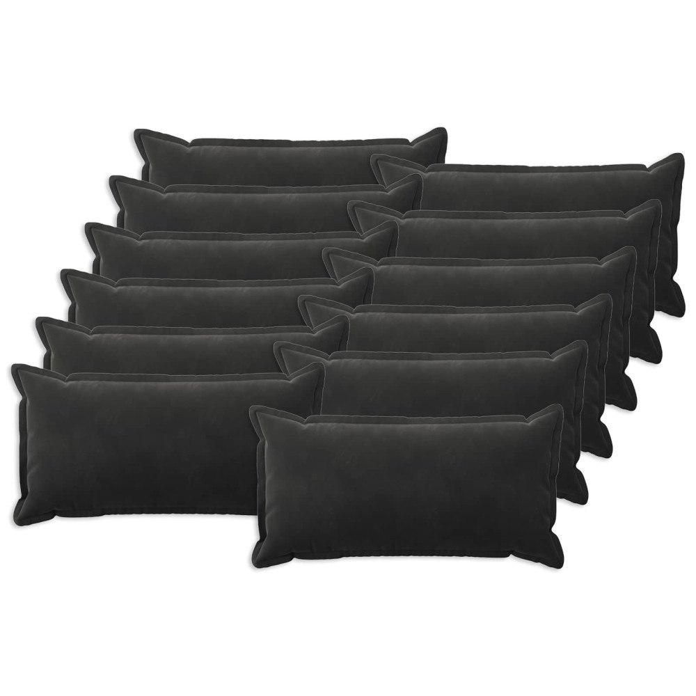 vidaXL Kuddöverdrag 12 st HOUTEN Svart 40 x 80 cm Sammet