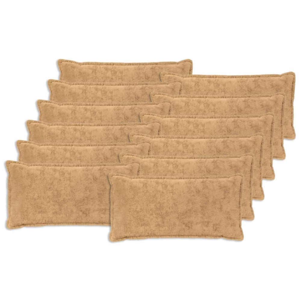 vidaXL Kuddöverdrag 12 st HOUTEN Taupe 40 x 80 cm Faux Kaninpäls
