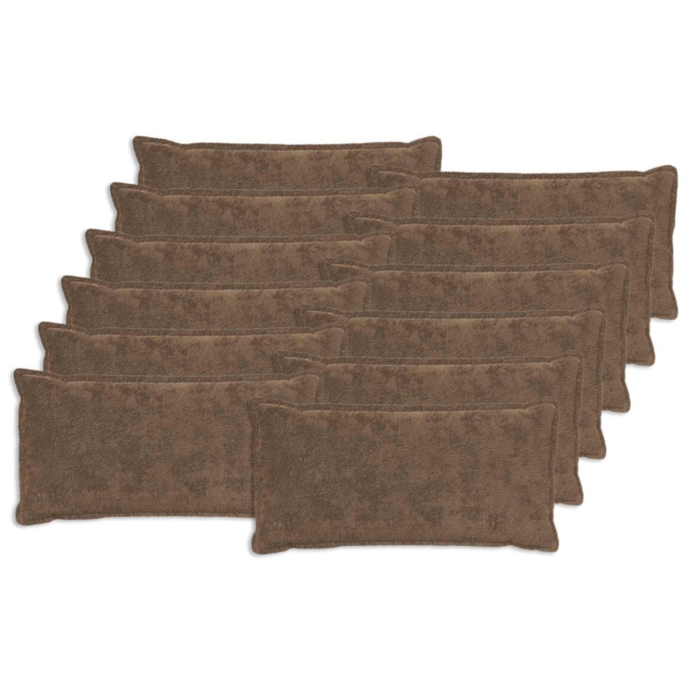 vidaXL Kuddöverdrag 12 st HOUTEN Ljusbrun 40 x 80 cm Faux Kaninpäls