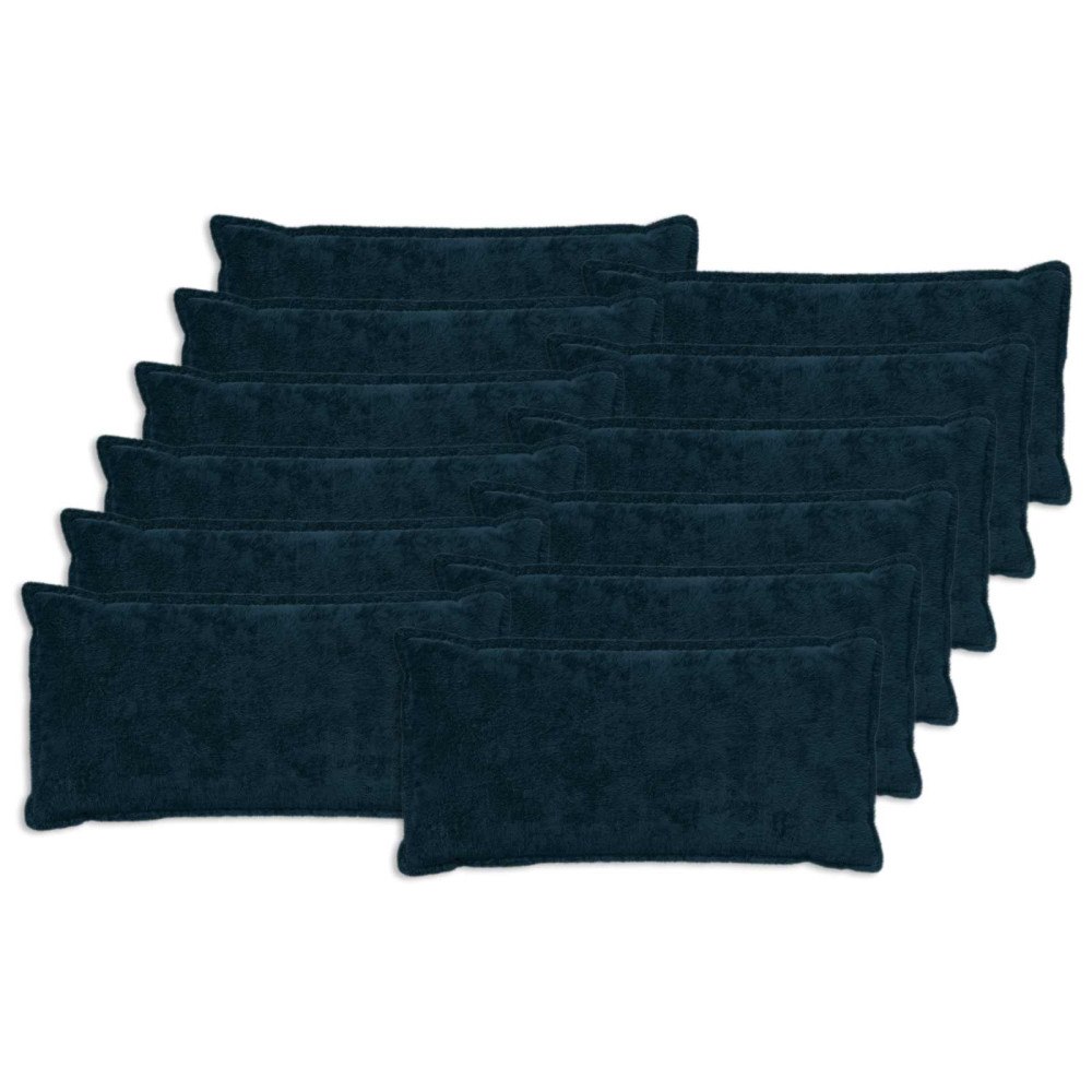 vidaXL Kuddöverdrag 12 st HOUTEN Mörkblå 40 x 80 cm Faux Kaninpäls