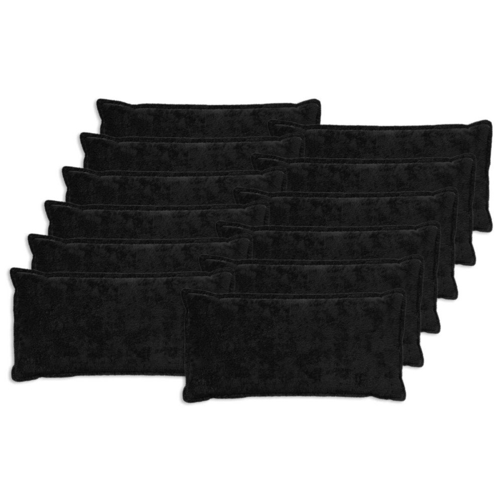 vidaXL Kuddöverdrag 12 st HOUTEN Svart 40 x 80 cm Faux Kaninpäls