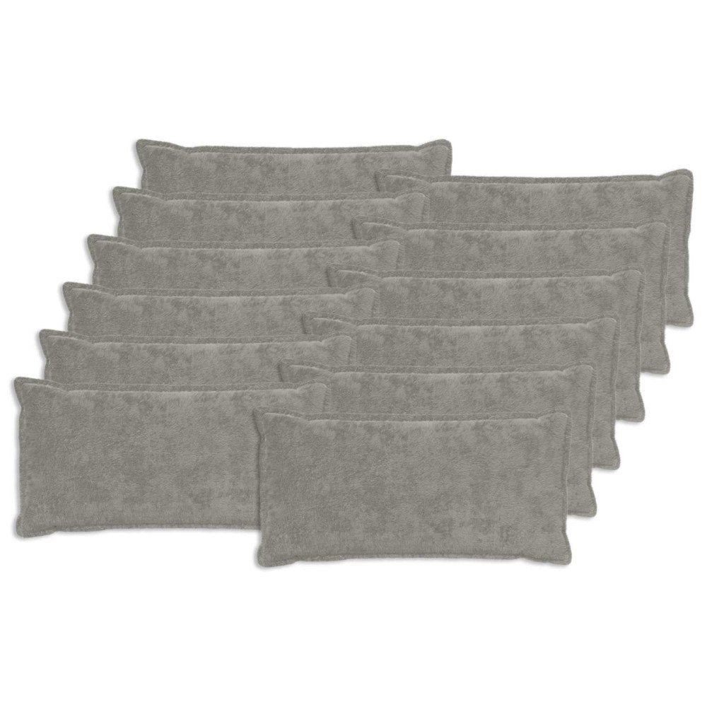 vidaXL Kuddöverdrag 12 st HOUTEN Ljusgrå 40 x 80 cm Faux Kaninpäls