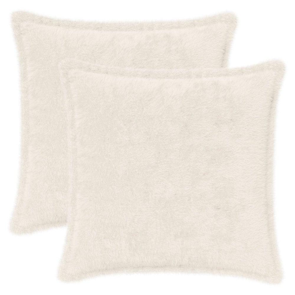 vidaXL Kuddöverdrag 2 st HOUTEN Vit 50 x 50 cm Faux Kaninpäls