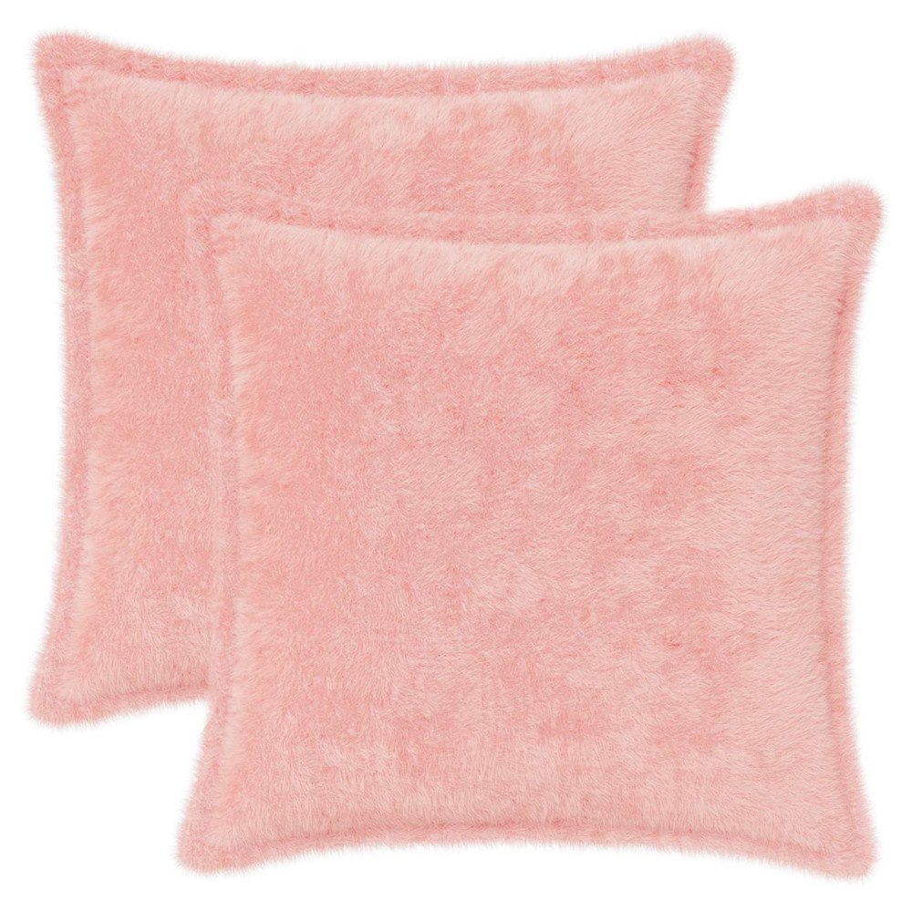 vidaXL Kuddöverdrag 2 st HOUTEN Rosa 50 x 50 cm Faux Kaninpäls