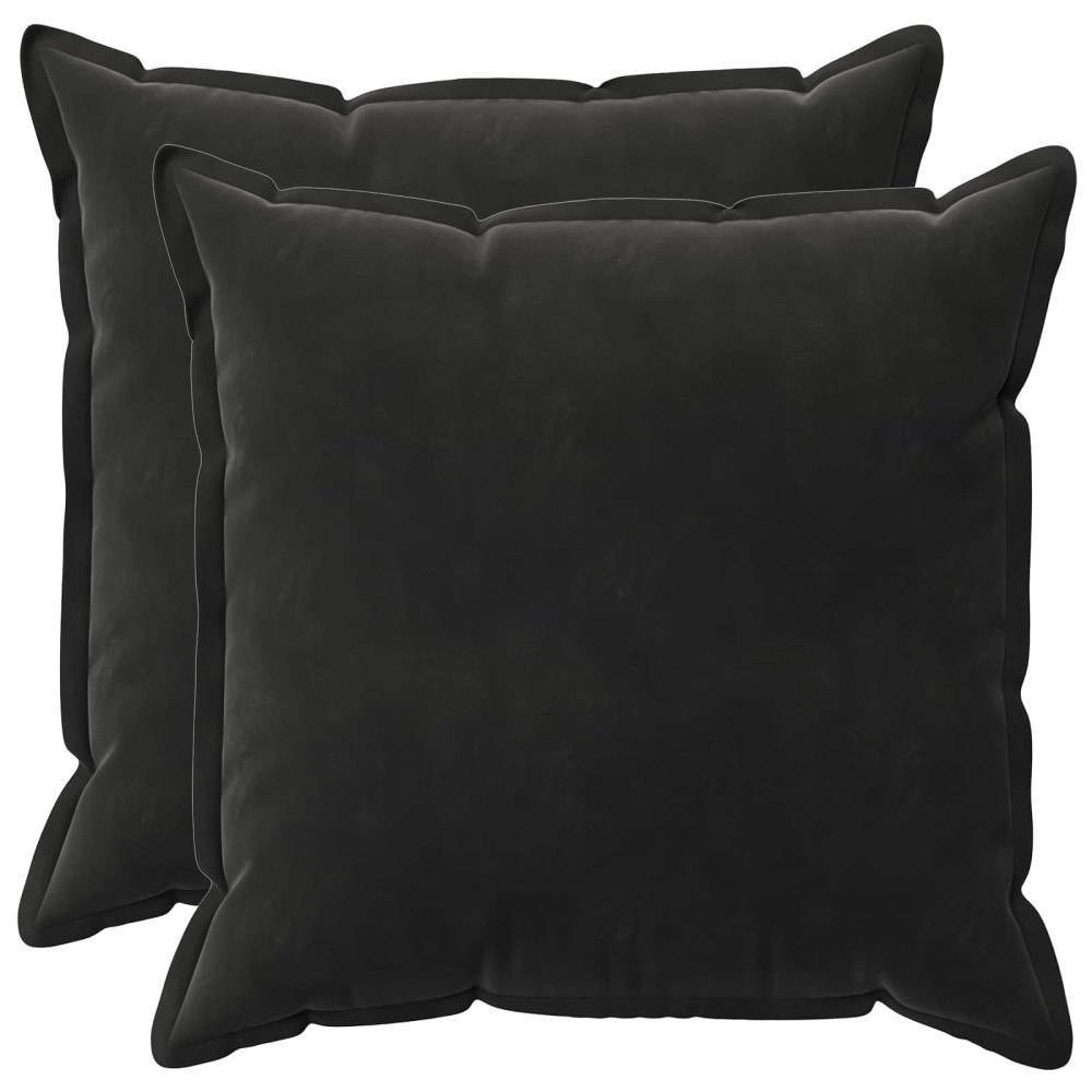 vidaXL Kuddöverdrag 2 st HOUTEN Svart 55 x 55 cm Sammet
