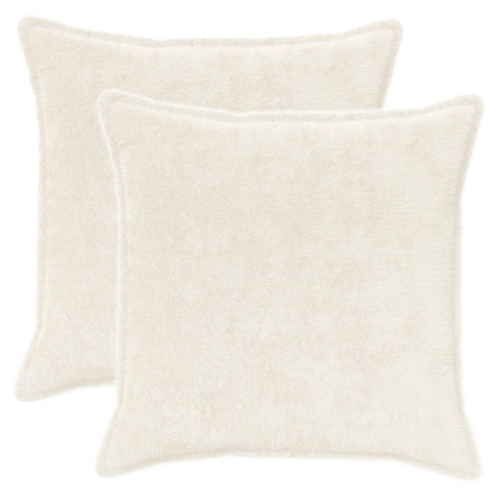 vidaXL Kuddöverdrag 2 st HOUTEN Vit 55 x 55 cm Faux Kaninpäls