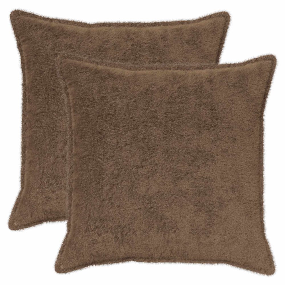 vidaXL Kuddöverdrag 2 st HOUTEN Ljusbrun 55 x 55 cm Faux Kaninpäls