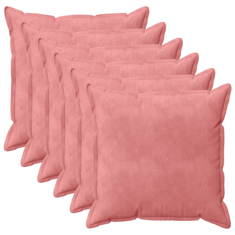 vidaXL Kuddöverdrag 6 st HOUTEN Rosa 70 x 70 cm Sammet
