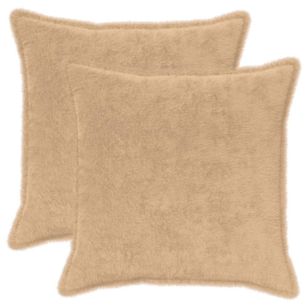 vidaXL Kuddöverdrag 2 st HOUTEN Gräddvit 70 x 70 cm Faux Kaninpäls