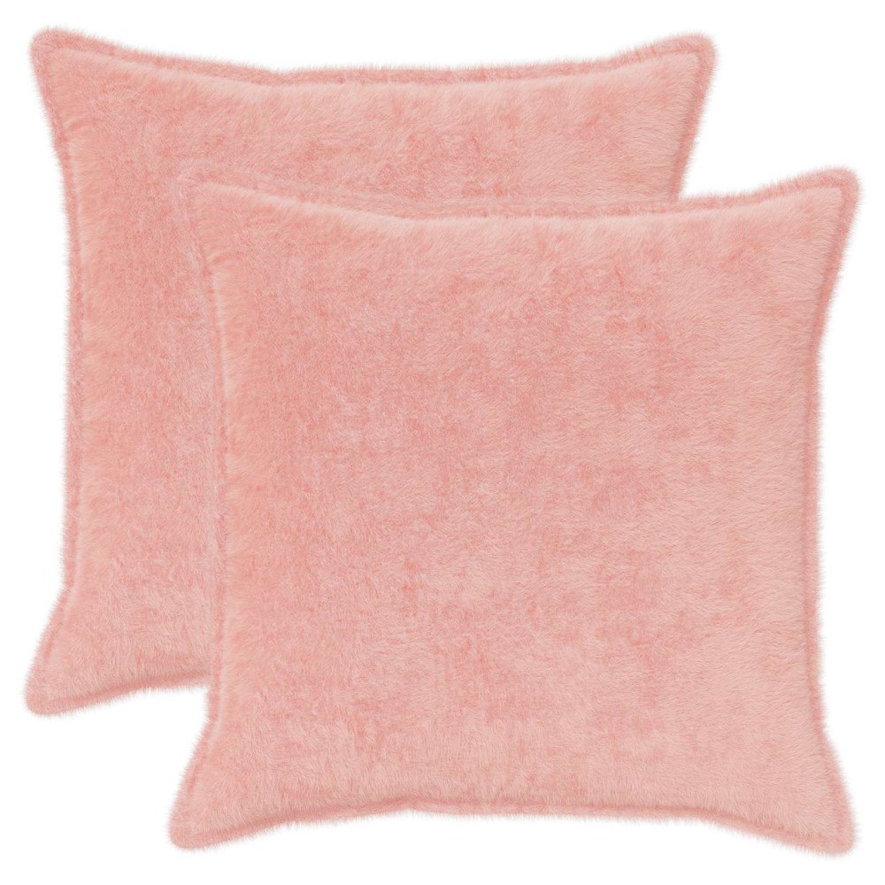 vidaXL Kuddöverdrag 2 st HOUTEN Rosa 70 x 70 cm Faux Kaninpäls
