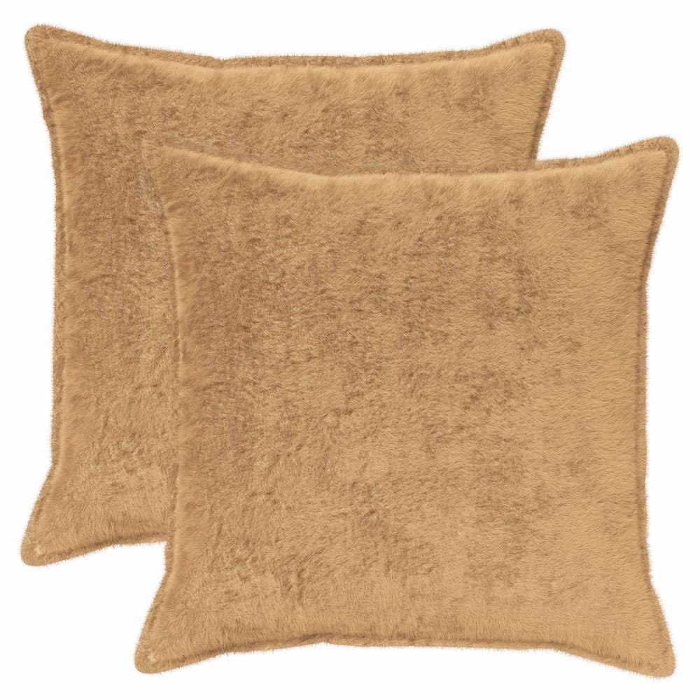 vidaXL Kuddöverdrag 2 st HOUTEN Taupe 80 x 80 cm Faux Kaninpäls