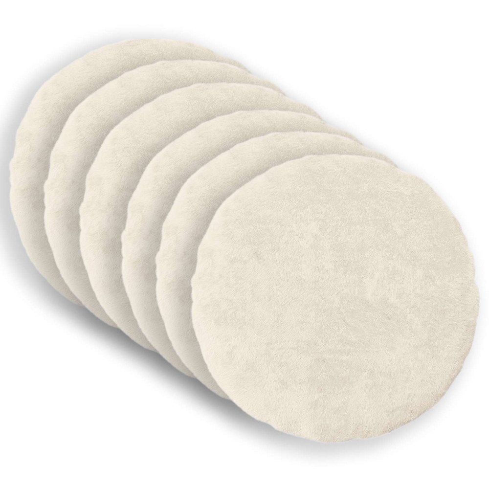 vidaXL Kuddöverdrag 6 st HEERLEN Vit Ø 30 cm Faux Kaninpäls