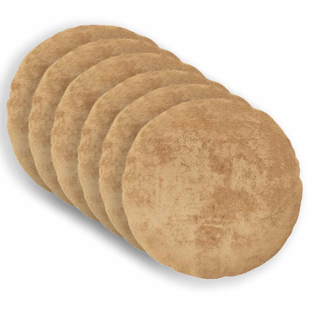 vidaXL Kuddöverdrag 6 st HEERLEN Taupe Ø 30 cm Faux Kaninpäls