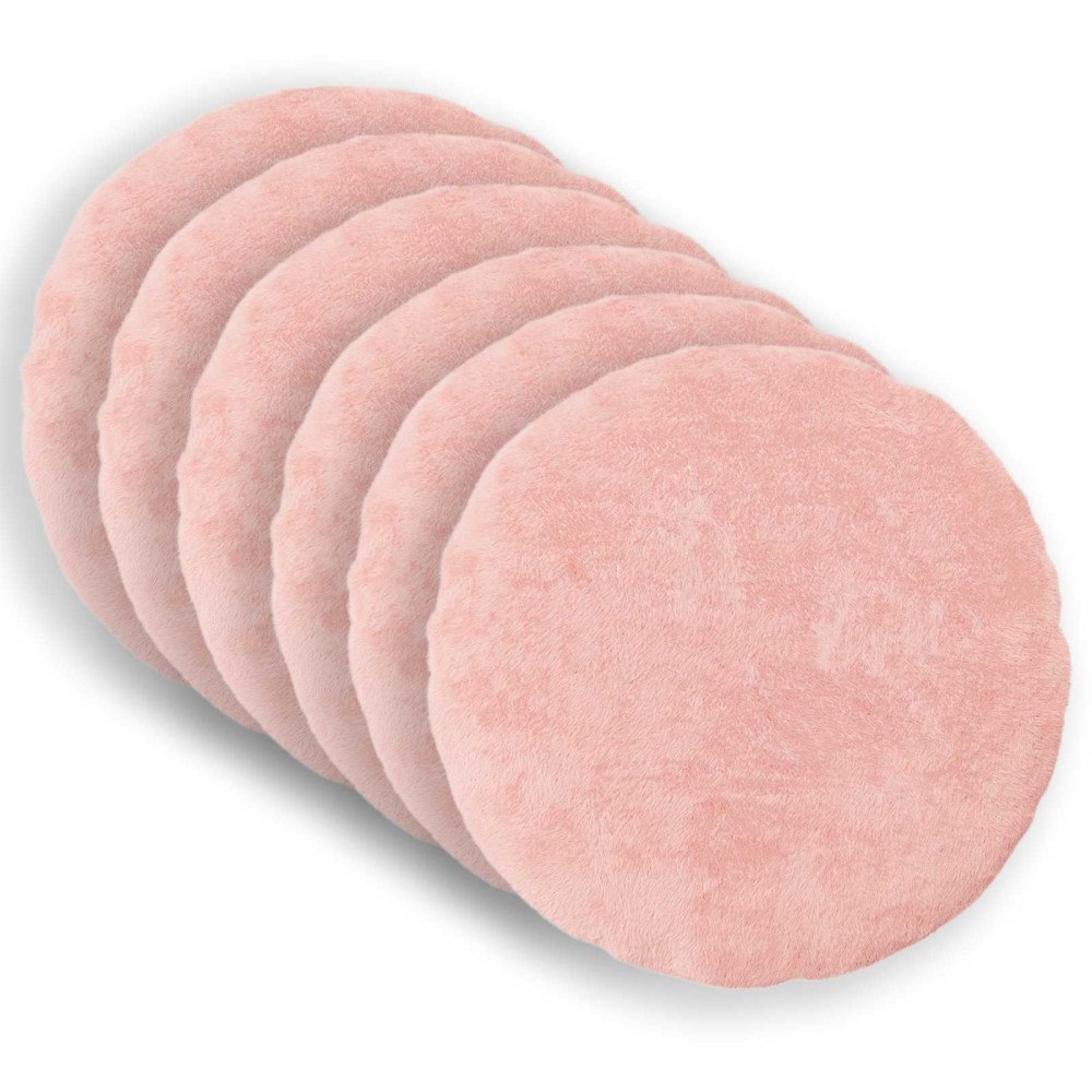 vidaXL Kuddöverdrag 6 st HEERLEN Rosa Ø 30 cm Faux Kaninpäls