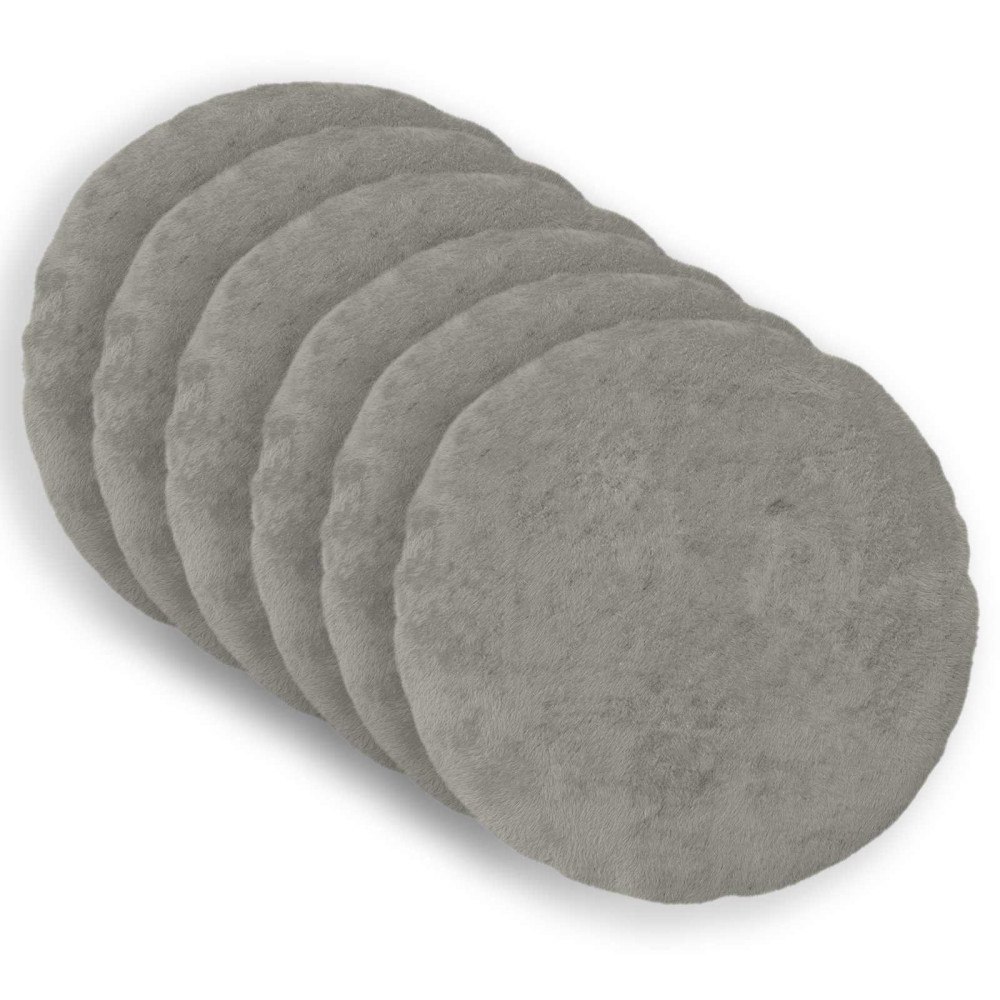 vidaXL Kuddöverdrag 6 st HEERLEN Ljusgrå Ø 30 cm Faux Kaninpäls
