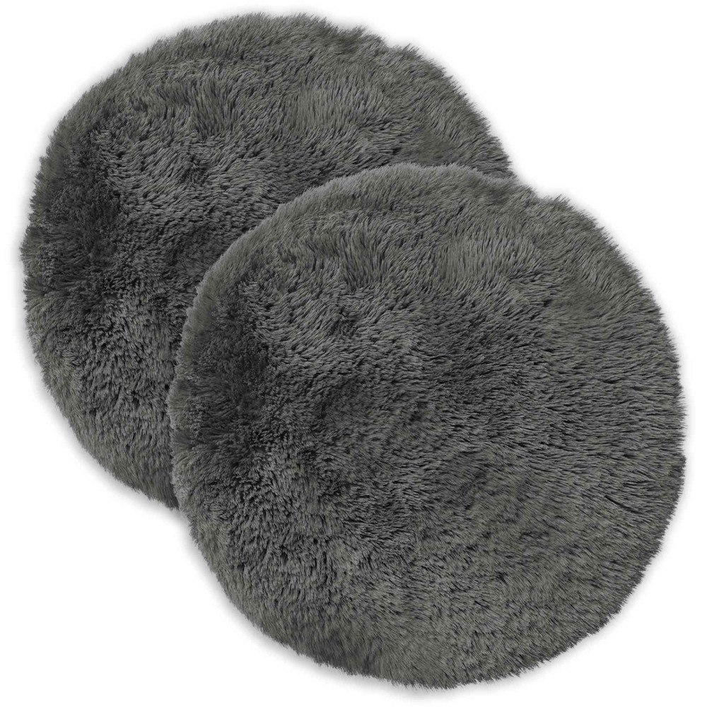 vidaXL Kuddöverdrag 2 st HEERLEN Ljusgrå Ø 40 cm PV Fleece
