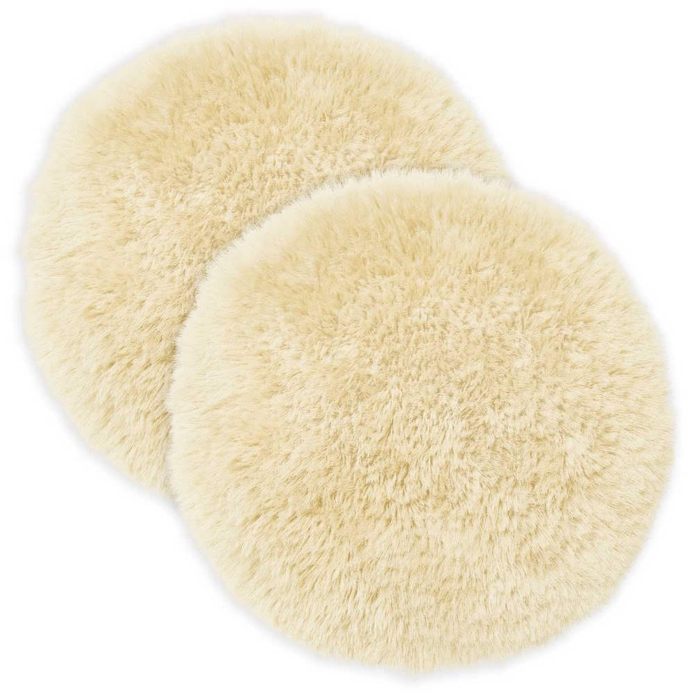 vidaXL Kuddöverdrag 2 st HEERLEN Gräddvit Ø 50 cm PV Fleece