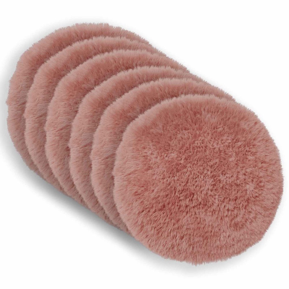 vidaXL Kuddöverdrag 6 st HEERLEN Rosa Ø 50 cm PV Fleece