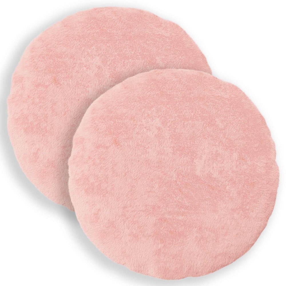 vidaXL Kuddöverdrag 2 st HEERLEN Rosa Ø 50 cm Faux Kaninpäls