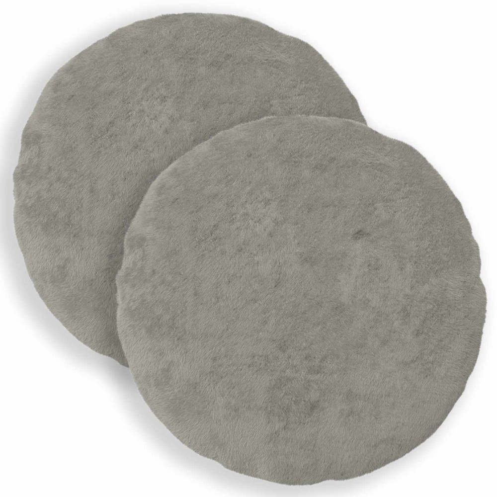 vidaXL Kuddöverdrag 2 st HEERLEN Ljusgrå Ø 50 cm Faux Kaninpäls