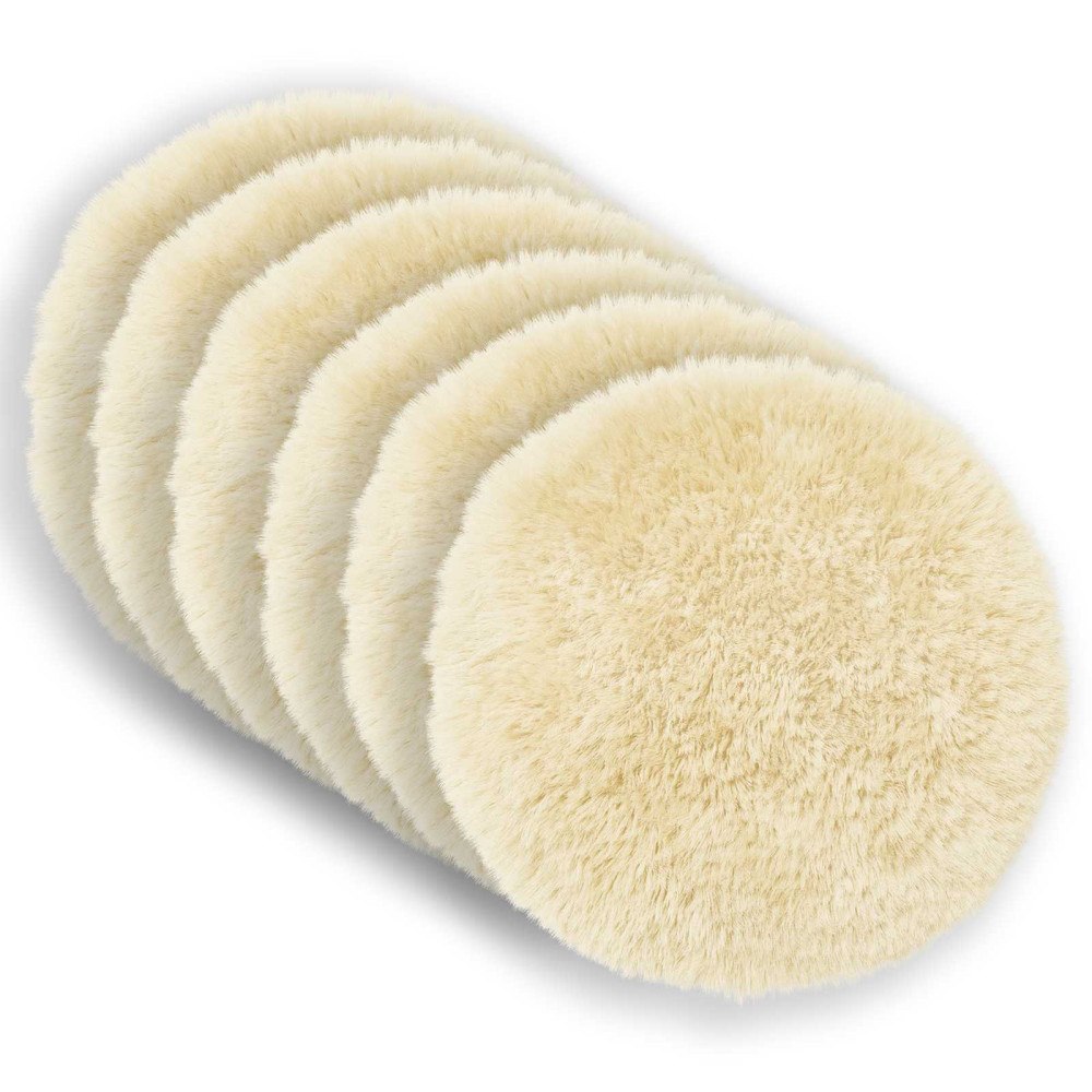 vidaXL Kuddöverdrag 6 st HEERLEN Gräddvit Ø 60 cm PV Fleece