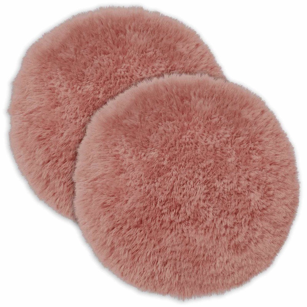 vidaXL Kuddöverdrag 2 st HEERLEN Rosa Ø 60 cm PV Fleece