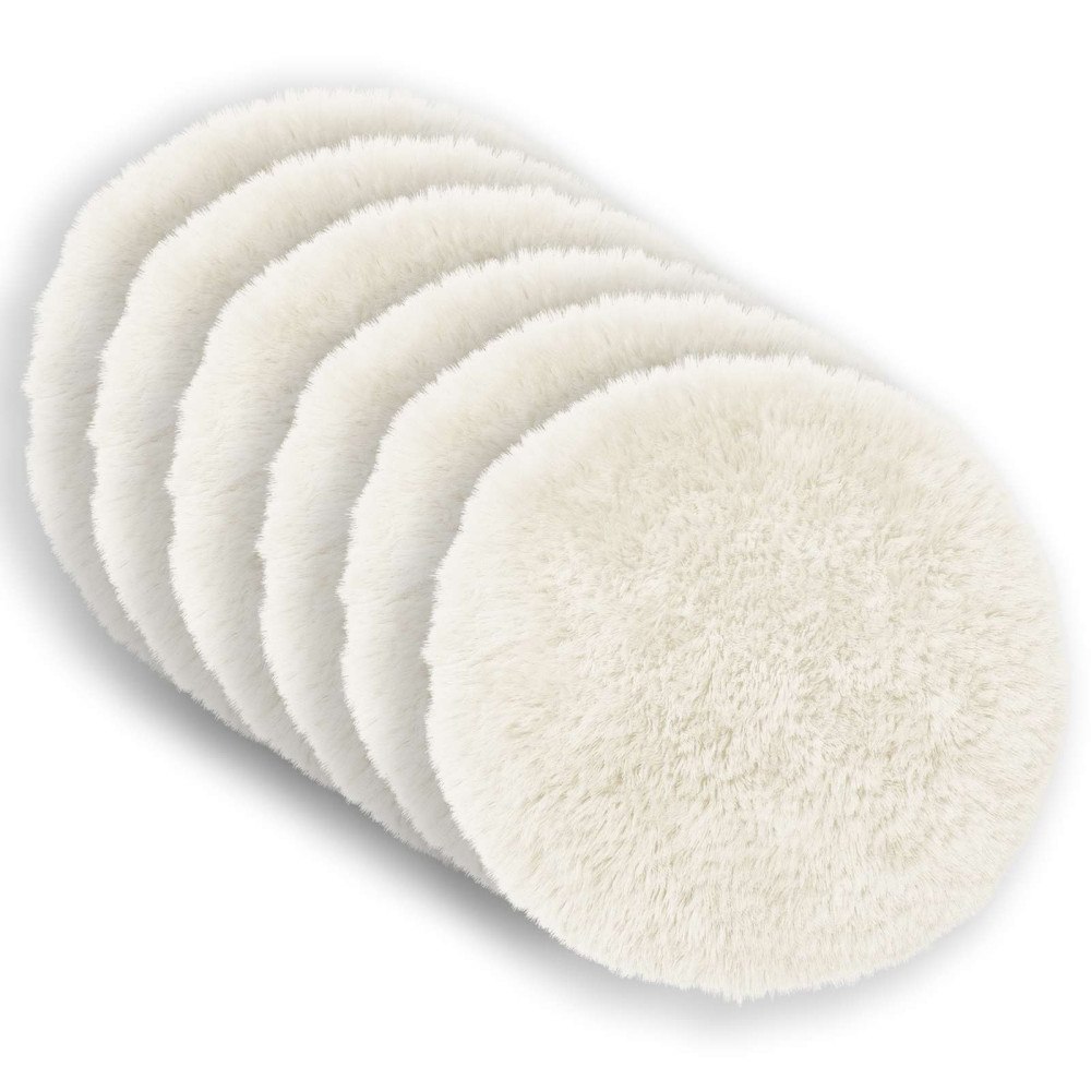 vidaXL Kuddöverdrag 6 st HEERLEN Vit Ø 60 cm PV Fleece
