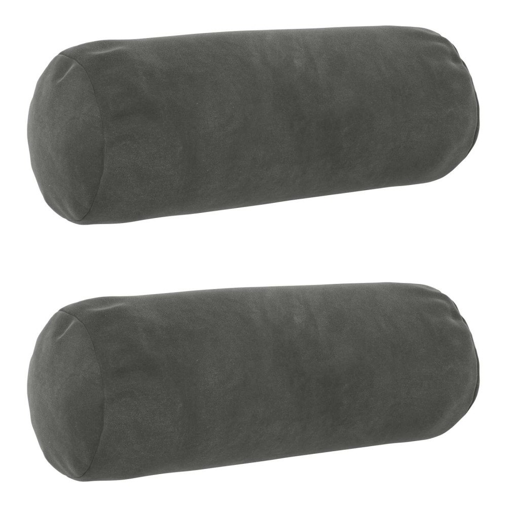 vidaXL Kuddöverdrag 2 st HEERLEN Mörkgrå Ø 15 x 40 cm Sammet